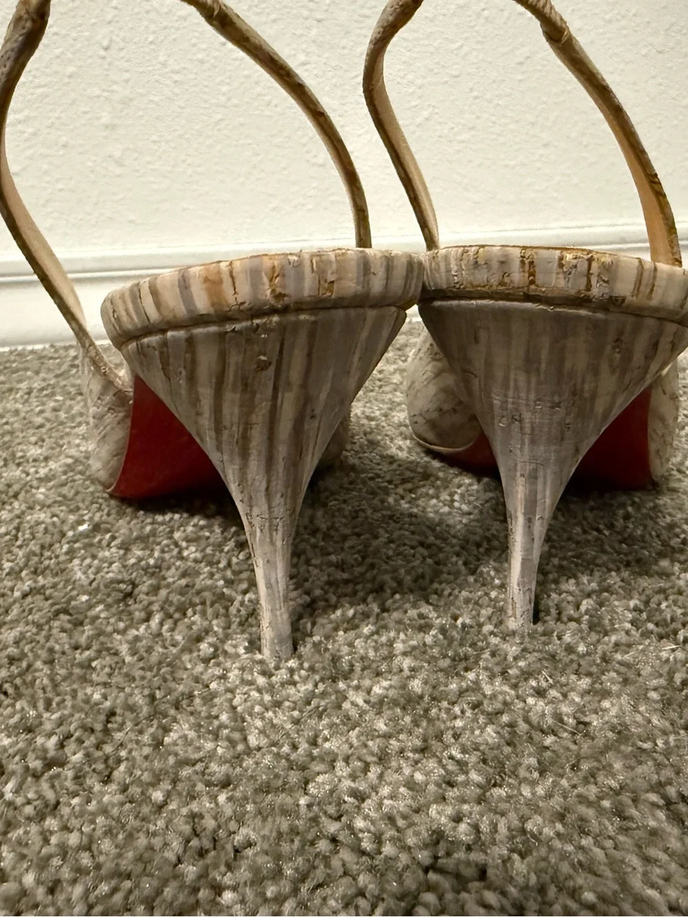 christian louboutin clare naturalle sling backs - Picture 6 of 16